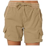Damen Shorts Kurze Hose Cargo Shorts Hosen Wanderhose Arbeitshosen Kurz Arbeitshose Casual Bermuda Stoffhose Outdoorhose Kurze Hose Sommer