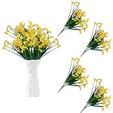 astylishome Dekorativer künstlicher Blumenstrauß, fühlt sich echt an, Calla-Lilien-Blume, DIY-Blumendekoration für Hochzeitsarrangement, Heimdekoration, Gartenparty, Gelb 0608
