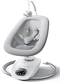 Momcozy CocoSway Elektrische Babyschaukel für Neugeborene und Kleinkinder, 3D-Bewegung mit 6 Modi & 4 Geschwindigkeiten, Fernbedienung, 8 Schlaflieder, bis 9 kg