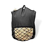 Heusack für Pferde Heutasche - Pferde Beschäftigung Heunetz für Pferde mit 5 kg Füllgewicht & Maschenweite 5x5cm (1x Schwarz)