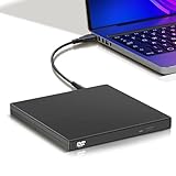 YAODHAOD Externes CD DVD Laufwerk, USB 2.0 Tragbares optisches Laufwerk, CD RW Reader DVD Player für Laptop Desktop PC Mac Windows 11/10/8/7, Mac, Linux OS