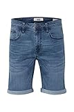 Blend Bendigo Herren Jeans Shorts Kurze Denim Hose elastisches Material mit Stretchanteil Slim Fit, Größe:XL, Farbe:Denim middleblue (76201)