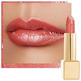 OULAC Lippenstift Metallic Glanz Finish, Koralle Glitzer Lippenstift mit Lang Anhaltendem 3D-Glanz, Intensive Farbe, Cremige und Feuchthaltende Formel, Vegan, 4.3g, (06) Nemo Go Home