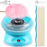 Zuckerwatte Maschine für Zuhause, 27cm Größe Retro Cotton Candy Machine, Cotton Candy Machine 450W mit Stäbchen Messlöffel für Kinderfest, Geburtstag, Party (Blau)