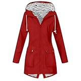 Generisch Regenjacke Softshelljacke Für Damen Wasserdicht Jacke Regenmantel Leichte Regenjacken Faltbar Dünne Windbreaker Wanderjacke Blouson Jacken Outdoorjacke Übergangsjacke mit Kapuze Regenponcho