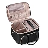 Prokva Makeup Tasche Reisetasche mit 2 einzelnen Kosmetiktaschen, großer Makeup Organizer für Frauen, Schwarz (Leere Tasche, Patentdesign)
