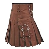 Kilt Herren Schottenrock Mittelalterliche Schottland Faltenröcke Spleiß Schottischer Kilt Vintage Individualität Rock Klassischer Traditioneller Faltenrock Schottischer Taschenröcke