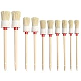 PARFCO 10 Stück Rundpinsel, Fünf Verschiedene Größen Malerpinsel (Jeweils Zwei Stück pro Größe), Borstenpinsel mit Aufhängeloch am Ende, Geeignet für Autos, Möbel und Wände