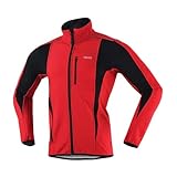 VeloZenith Fahrradjacke Herren Winter Wasserdicht Thermo Atmungsaktiv Reflektierend MTB Radjacke Herren Winter für Outdoor,Radfahren,Trekking,Klettern(Rot, XL)