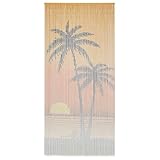 vidaXL Insektenschutz Türvorhang Bambusvorhang Fliegenvorhang Fadenvorhang Balkonvorhang Dekovorhang Vorhang Balkon Terrasse Bambus 90x200cm