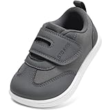 STQ KIDS Lauflernschuhe Baby Breite Zehenraum Leicht Krabbelschuhe Barfussschuhe Kleinkind Jungen Mädchen Hallenschuhe Draußen Dunkel Grau 21 EU/I4 Weit