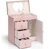 Vlando Musical Schmuckkästchen Mädchen, großes Kind Musik-Box mit Ballerina für Geburtstag Schlafzimmer Dekoration, 4 Schicht Mädchen Schmuck Geschenke für Mädchen Kinder