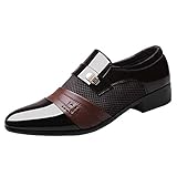 Casual Business Schuhe Schuhe Lederschuh Anzug Bequeme männliche Hochzeit Männer Herren Lederschuhe Handball Schuhe Herren Indoor (Brown, 47)