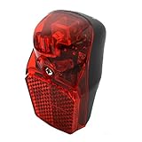 nean LED Fahrrad Dynamo Rücklicht, Schutzblech Rückleuchte mit Reflektor und Standlicht, Fahrradlicht mit StVZO-Zulassung, Outdoor Rückstrahler, Heck Lampe 7 Candela, rot