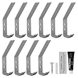10 Stück Wandhaken Haken Mantelhaken Kleiderhaken Edelstahl 142 x 20mm Huthaken Garderobenhaken Handtuchhaken Bohrmontage/Klebemontage Haken Universalhaken für Bad Küche Büro Toilette, Groß