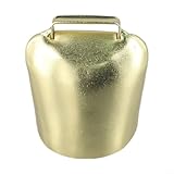Zuverlässige Metallglocke Kuh-Schafglocke laute Kupferglocke für effektives Viehmanagement (groß, goldfarben)