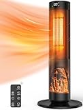 TRUSTECH 66 Zoll Turmheizung, Elektroheizung 1500W für große Räume, Thermostat und 3 Modi, 60° Oszillation, 12-Stunden-Timer