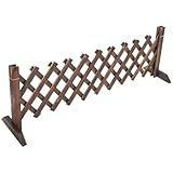 Milisten Einziehbarer Holzzaun Ausziehbares Rankgitter Sichtschutz Gartenzaunpaneel Freistehend Terrassendekoration