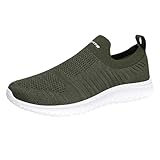 Xbemkste Herren Sneaker Slip On Freizeitschuhe Atmungsaktiv Strickstoff Sportschuhe Laufschuhe Bequeme Walkingschuhe Straßenlaufschuhe Leichte Outdoor Fitness Schuhe (39)