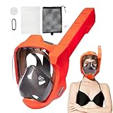 Tauchausrüstung Vollmaske Erwachsene – Panorama-Visier, 180° Blickwinkel, bequem, Erwachsene Apnee Exploration