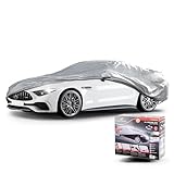 Walser Abdeckplane Auto All Weather Light, Abdeckplane wasserdicht, 100% wetterfeste Auto Abdeckplane, Autoabdeckung Outdoor, Auto Abdeckplane wasserdicht, Autogarage, Vollgarage PKW L grau