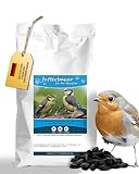Futterbauer 10 kg Schwarze Sonnenblumenkerne für Vögel, 100% Natur, Hochwertige Energiequelle für Wildvögel, Hoher Fett- & Vitamin-E-Gehalt, Gereinigt & Getrocknet mit Schale, Ernte 2024