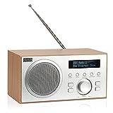 DAB+/FM Radio mit Bluetooth-August MB420-Digitales Küchenradio mit Holzgehäuse mit RDS-Funktion 60 Presets Hifi Lautsprecher 5W - Radiowecker mit Sleeptimer Alarm Snooze - USB/Aux-In/Aux-Out