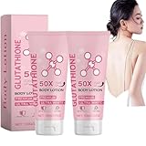 Glutathione 50x Tone Up Body Lotion, straffende Body Lotion für Frauen, LSF 50+ Body Moisturizer, feuchtigkeitsspendende Body Lotion für den täglichen Gebrauch, feuchtigkeitsspendende (2 Stück)