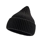PURRL Unisex Warme weiche Strickmützen Herren Wintermützen Damen Totenkopf Hüte Mädchen einfarbige Beanies (Farbe: 1, Größe: 55-60 cm)