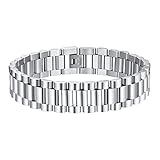 U7 Klassische Herren Armband Silber Edelstahl Gliederarmband Armkette einfach verstellbar Armband 22cm Herrenarmband Cuban Link Chain Bracelets Armschmuck Accessoire Modeschmuck für Weihnacht