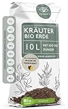 Kräutererde Bio 10 L | Lockere Erde für Kräuterpflanzen Mit Wurzelaktivator | Kräuter Erde Für Aromatische Kräuterpflanzen