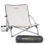 dieckkinners Strandstuhl Renke L, Bequemer Faltstuhl leicht tragbar mit Tragetasche, für Strand, See und Camping, belastbar bis 100 kg, Beige