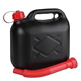 Jerrycanshop - Kraftstoff Kanister 5L Kunststoff (HDPE) - Benzinkanister, Dieselkanister, UN Kanister - 5 Liter - Schwarz - Inklusive Ausgießer