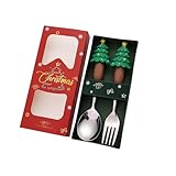 Holiday Charm Geschirrset aus 410 Edelstahl, Dessertlöffel geeignet für Weihnachtsfeiern und Familienessen