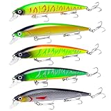 Wobbler Hecht, Hecht Köder, Hecht Wobbler - 14cm 18.3g, 5 Stück Zander Hecht Wobbler Set zum Angeln auf Zander Raubfisch Hechtfang, Spezial Herings Pilker