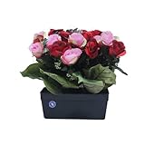 Artificielles.com - Grabschmuck, künstliche Blumen, Friedhof, Rosenknospen, Rot 755