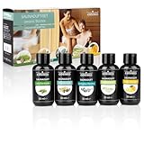 Sport-Tec Saunadüfte Probierset - Saunaaufguss Konzentrat 5x50 ml - Entspannende Aromatherapie für Ihre Sauna - Luxuriöser Duftmix mit natürlichen Inhaltsstoffen
