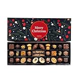 Martin's Chocolatier Personalisierte Weihnachtsschokoladen-Geschenkbox, personalisierbar, personalisierbare Nachricht, 30 luxuriöse Marzipan- und Pralinen-Pralinen, 15 Geschmacksrichtungen (Blau, 360)