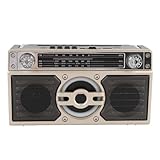 XUMIUZIY Tragbares AM FM Radio, 4 in 1 Bluetooth Lautsprecher, Batterieantrieb, Ladung Vom Typ C, Clear FM Empfang, 18 Stunden Spielzeit, Tragbar für Reisen, Garten, Badezimmer (Gold)