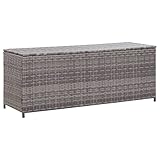 Woonisher Garten-Kissenbox PE Rattan 100x97,5x104 cm Grau aufbewahrungsbox Garten