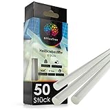 OfficeTree 50 x Heißklebestifte 7mm x 150mm - Extra Stark & Schnelltrocknend - Heißklebesticks 7mm - Heißklebepistole Sticks - Klebestifte für Heißklebepistole Inklusive 2 Fingerschutzkappen