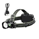 Stirnlampe – Campingscheinwerfer – Scheinwerfer für Aktivitäten im Freien, helle Taschenlampe mit 8 wasserdichten Modi mit Sicherheitswarnfunktion für Camping, Camping, Outdoor, Walking