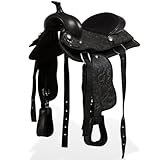 LXYZWRW Furniture Select Westernsattel Kopfteil & Brusthalsband Echtleder 33.0 cm schwarz