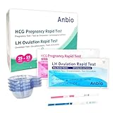 Anbio 55 Ovulationstest 25 miu/ml + 25 Schwangerschaftstest Frühtest 10 miu/ml - im Breite 5 mm, Zuverlässiger und Schneller Schwangerschaftstest