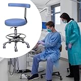 Sattelhocker - Medizinischer Dental-Drehhocker mit Rückenstütze, Höhenverstellbarer mobiler Stuhl für Tattoo, Bar, Wimpern und Nageltechniker