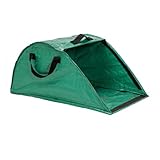 EUROtops Laubsammler mit Kehrkante | 100 l Volumen | Reißfest & leicht | 3 Griffe | Bequemes Aufsammeln von Laub & Fallobst | Grün-Schwarz