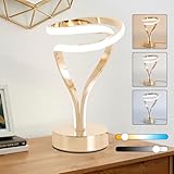 ELINKUME Gold Tischleuchte LED Desk Lamps 12W,Dimmable Table Lamp with 3 Color Temperaturesfor Home&Office,Bedside Lighting Fixture for Reading,Working,Study,Contemporary Nightstand Lamp Verdrahtet