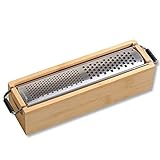 Kesper | Parmesanreibe, Material: Edelstahl, Bambus, Maße: B 25 x H 5,6 x T 6,2 cm, Farbe: Silber, Braun | 58060