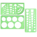 Kreisschablone zum Zeichnen Lochschablone Kreisschablone Technisches Zeichnen Kunststoff Zeichenschablonen zum Messen Entwerfe-3 Stück