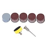 Jaywool 100 Stück 25Mm 1 Schleifscheibe Schleifscheibe 100-3000 Schleifpapier Mit 1 Schleifpolierscheibe Platte + 1/8 Schaft Für Drehwerkzeug